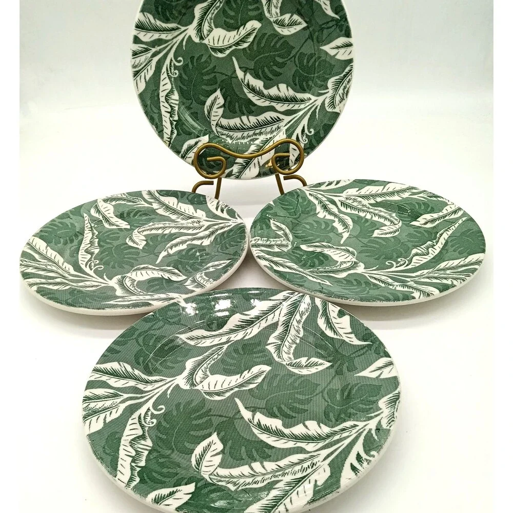 Vtg Wallace China Shadowleaf Restaurant Ware Set of Four 9.25